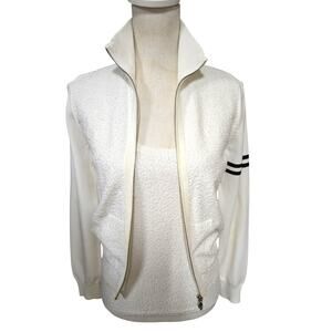 Per Se By Carlisle White 2 Piece Sequined Knit Sweater and Matching Tank